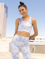 Elevated Faith Blue Tie-Dye Bra Tank Christian Sports Bra