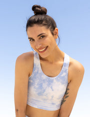 Elevated Faith Blue Tie-Dye Bra Tank Christian Sports Bra