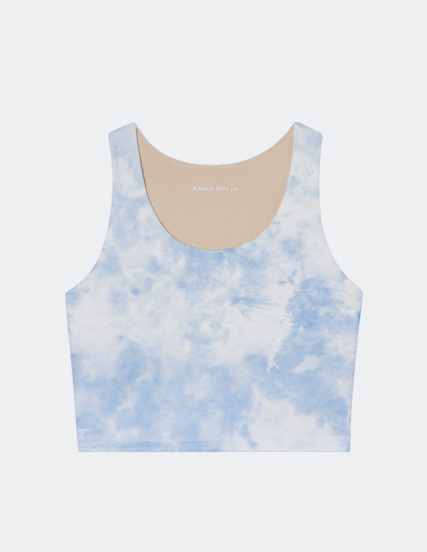 Elevated Faith Blue Tie-Dye Bra Tank Christian Sports Bra