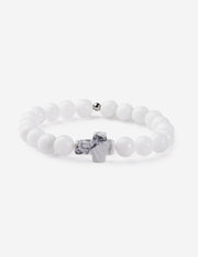 Elevated Faith Classic White Cross Christian Stone Bracelet