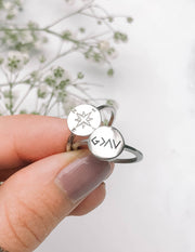 Elevated Faith Compass Ring Christian Ring