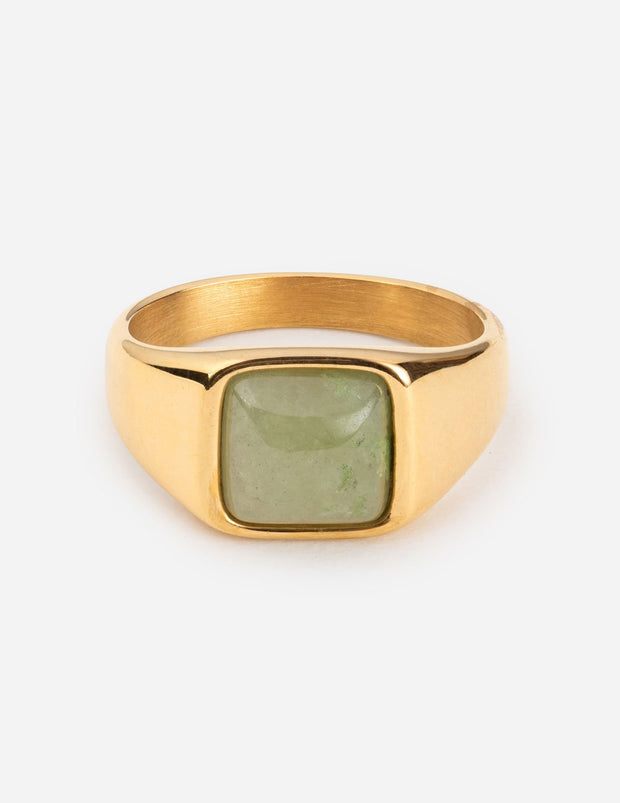 Elevated Faith Emerald Green Signet Ring Christian Ring