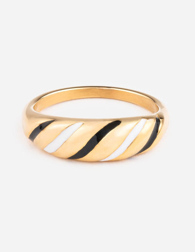 Elevated Faith Enamel Croissant Ring Christian Ring