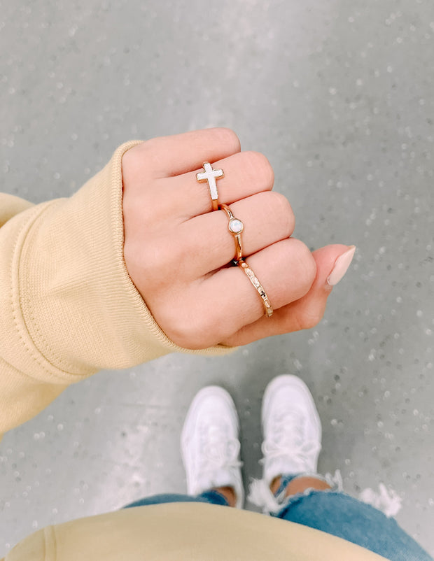 Elevated Faith Enamel Cross Ring Christian Ring