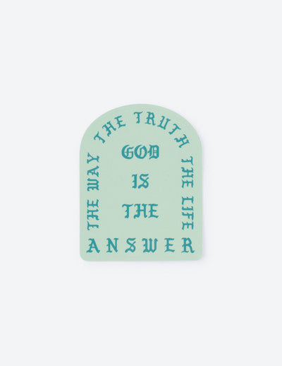 Elevated Faith God Is The Answer Sticker Christian Sticker