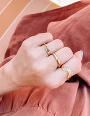 Elevated Faith Gold Band Ring Christian Ring