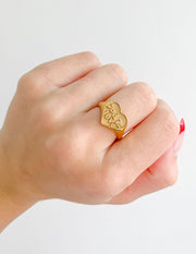 Elevated Faith Gold God is Love Ring Christian Ring