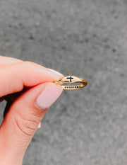 Elevated Faith Gold Promise Ring Christian Ring