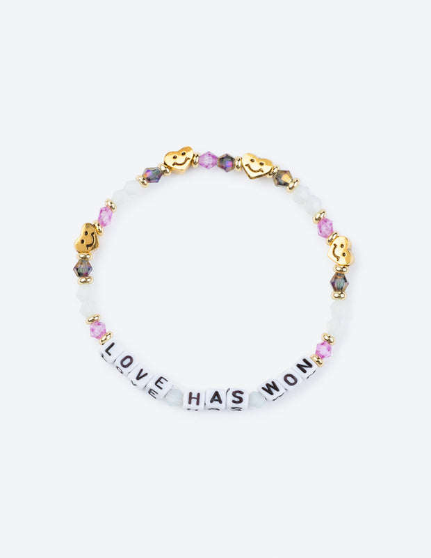 Elevated Faith Love Has Won Letter Bracelet Christian Letter Bracelet