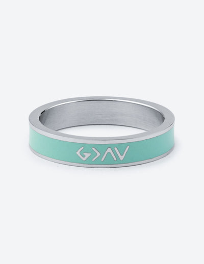 Elevated Faith Mint Enamel Highs and Lows Ring Christian Ring