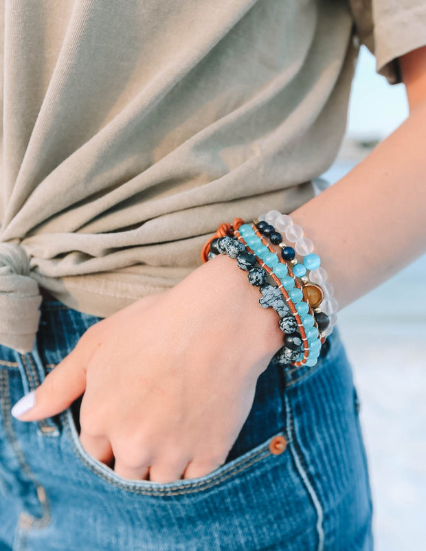 Elevated Faith Obsidian Cross Christian Stone Bracelet