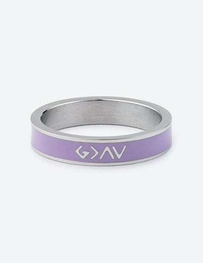 Elevated Faith Lavender Enamel Highs and Lows Ring Christian Ring