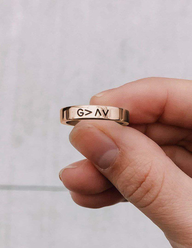 Elevated Faith Rose Gold Highs and Lows Ring Christian Ring