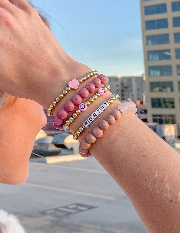 Elevated Faith Rose Quartz Bracelet Christian Stone Bracelet