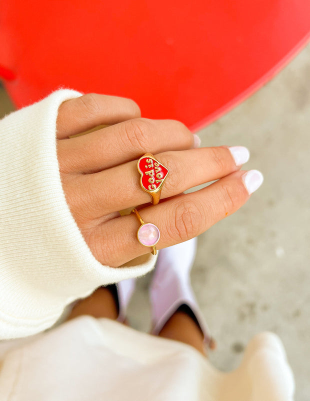 Elevated Faith Rose Quartz Ring Christian Ring