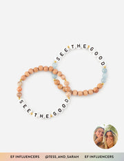 Elevated Faith See The Good x Tess and Sarah Friendship Pack Christian Letter Bracelet