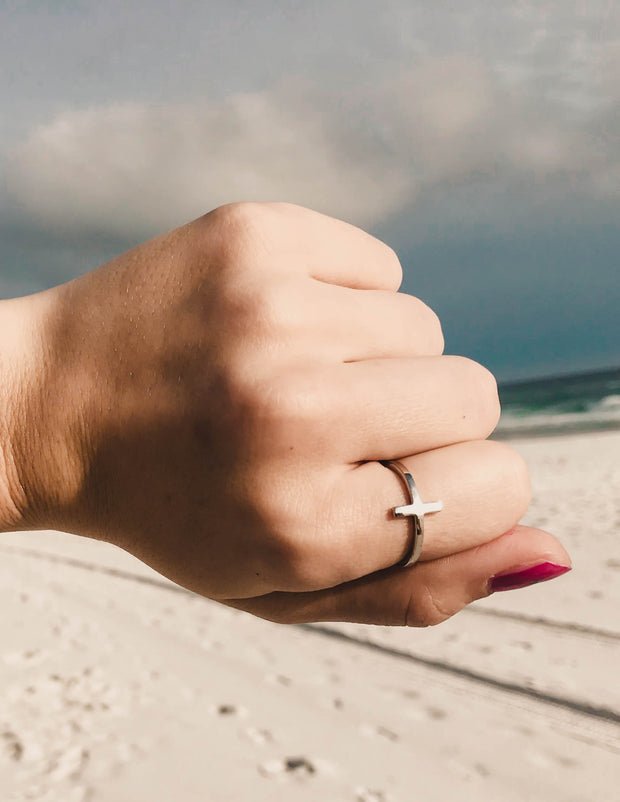 Elevated Faith Silver Cross Ring Christian Ring