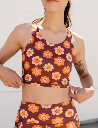 Elevated Faith Smiley Flower Bra Tank Christian Sports Bra