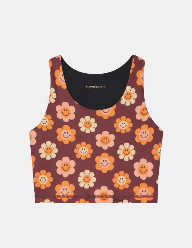 Elevated Faith Smiley Flower Bra Tank Christian Sports Bra