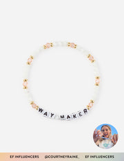 Elevated Faith Way Maker x Courtney Raine Christian Letter Bracelet