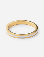 Elevated Faith White Enamel Band Christian Ring