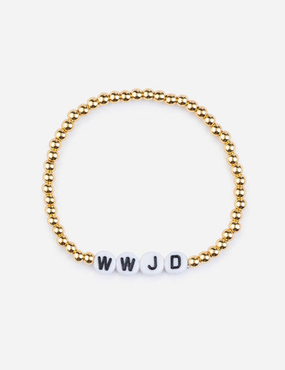 Elevated Faith WWJD Gold Letter Bracelet Christian Letter Bracelet